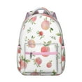 thumbnail image 1 of Vibrant juicy peach design compact travel backpack lightweight school bag for daily use cute small backpack for school with modern fruit pattern, 1 of 6