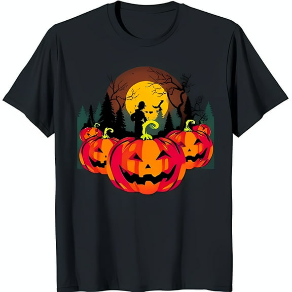 Vibrant o' Black T-Shirt with Spooky Halloween Design
