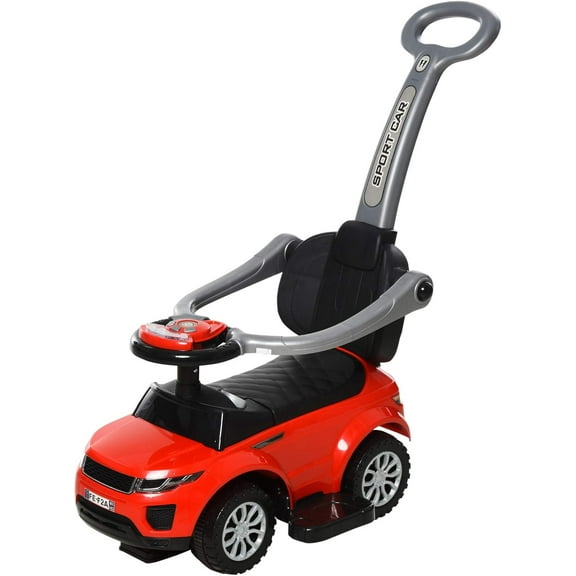 VibrantEcho 2 in 1 Push Cars for Toddlers Kid Ride on Push Car Stroller Sliding Car with Horn Music Light Function Secure Bar Ride on Toy for Boy Girl 1-3 Years Old.Red