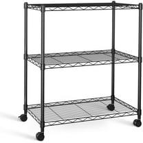 VibrantEcho 3-Tier Heavy Duty Storage Shelves 750Lb Capacity, 24.02" D x 13.78" W x 31.98" H Shelving Unit for Pantry, Garage, Laundry and Kitchen, Black