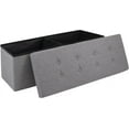 thumbnail image 1 of VibrantEcho 43 Inches Folding Storage Ottoman Bench, Storage Chest, Footrest for Entryway, Living Room, Holds up to 660 lb, Light Grey, 1 of 13