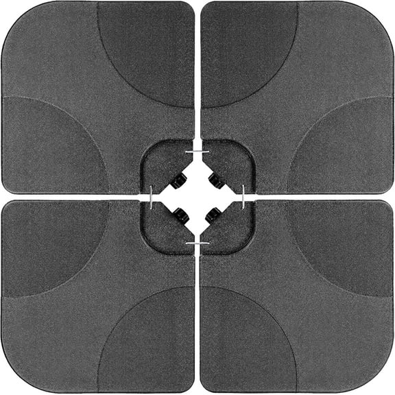 VibrantEcho 4pcs 176lb Capacity Cantilever Offset Patio Umbrella Base Water Sand/Filled Outdoor Heavy-Duty Square Stand.