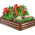 thumbnail image 1 of VibrantEcho 6x3x1ft Outdoor Metal Raised Garden Bed Box Vegetable Planter for Vegetables, Flowers, Herbs, and Succulents - Wood Grain, 1 of 14