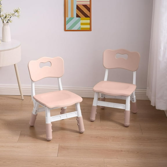 VibrantEcho Adjustable Kids Chair, 3 Level Height Adjustable Child Chair, Toddler Chairs for Children Boys Girls Age 2-8, Child Seat Set Suitable for Home Family Classroom Nursery Indoor Use (2-Pack)
