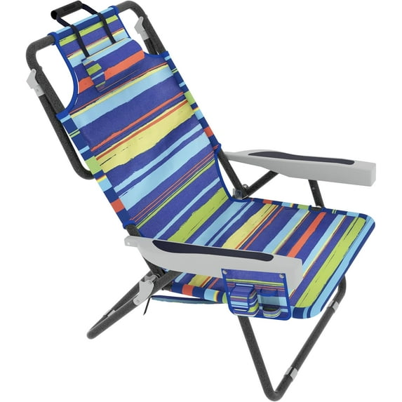 VibrantEcho Beach Chairs for Adults Heavy Duty, Foldable Patio Chaise Lounge Chair for Outdoor with Detachable Pocket, Portable Folding Chair for Beach, Camping and Pool, Multi Color