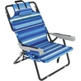 thumbnail image 1 of VibrantEcho Beach Chairs for Adults Heavy Duty,Foldable Patio Chaise Lounge Chair for Outdoor with Detachable Pocket, Portable Folding Chair for Beach, Camping and Pool, Striped Blue, 1 of 17