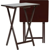 VibrantEcho  Conventional Solid and Sturdy Wood Construction Portable Folding TV Snack Tray Table Desk Serving Stand.Espresso