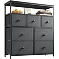 thumbnail image 1 of VibrantEcho Dresser for Bedroom with 7 Drawers, Purple Dressers & Chests of Drawers, Dresser for Clothes Storage with Wooden Top and Metal Frame, Entertainment Center, Grey, 1 of 18