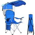 thumbnail image 1 of VibrantEcho Folding Canopy Camp Chair for Outdoors Shade Canopy Portable Chair Camping, Tailgates, Beach, Pool, Lawn Chair Sunshade Travel Chair Folding Camping Chair (Upgraded - Blue), 1 of 11