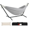 thumbnail image 1 of VibrantEcho Hammocks Double Hammock with 9ft Space-Saving Steel Stand Includes Portable Carrying Case, 450 Pounds Capacity (Light Gray), 1 of 12