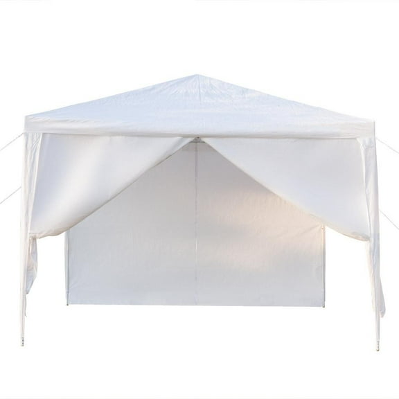 VibrantEcho Heavy Duty Canopy Party Outdoor Wedding Tent Gazebo with 4 Side Walls, white, (10 x 10 x 8.5) inch / (300 x 300 x 260)cm (L x W x H)