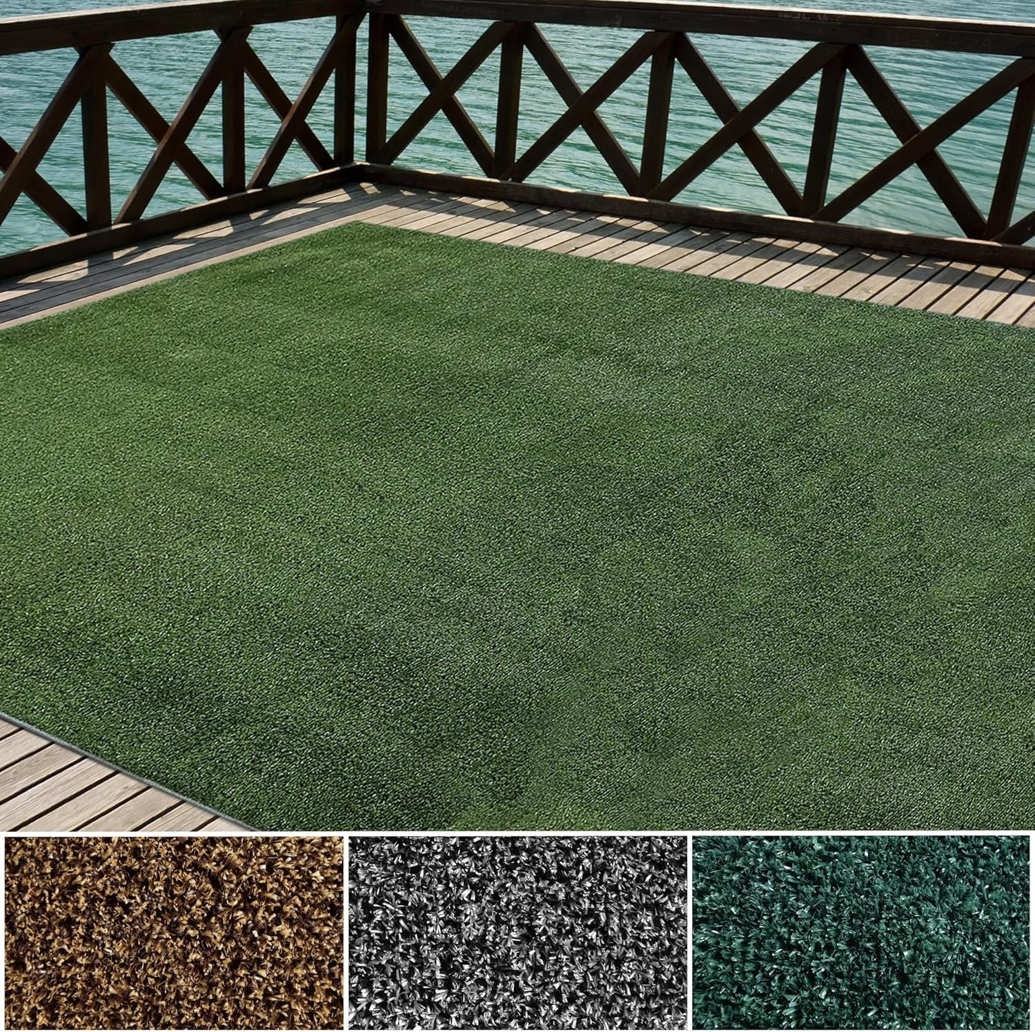 VibrantEcho Indoor/Outdoor Turf Carpet & Rugs, Synthetic Grass ...