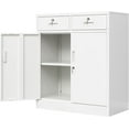 thumbnail image 1 of VibrantEcho Metal Storage Cabinet, Locking Storage Cabinet with Adjustable Shelves for Garage, Home, Office, Utility Room.White-2 Drawers, 1 of 13
