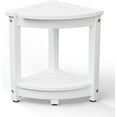 thumbnail image 1 of VibrantEcho Outdoor Side Table, HDPE Space-Saving Patio Side Table Corner Table Shower Bench, Waterproof 2-Tier Patio End Tables for Balcony Garden Deck (White), 1 of 6