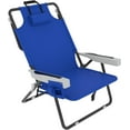 thumbnail image 1 of VibrantEcho Portable Folding Chair, Foldable Patio Chaise Lounge Chair for Outdoor with Detachable Pocket, Beach Chairs for Adults Heavy Duty for Beach, Camping and Pool, Blue, 1 of 17