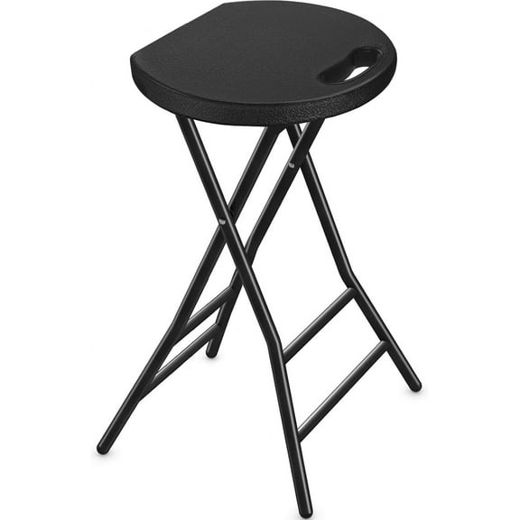 VibrantEcho Portable Folding Chair with Handle, Heavy Duty Round Fold Stool Chair with 550lbs Capacity for Adults, 24 Inch Foldable Stool for Dorm, Kitchen, Vanity, Church and Outdoor use