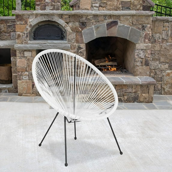 VibrantEcho White Papasan Bungee Lounge Chair