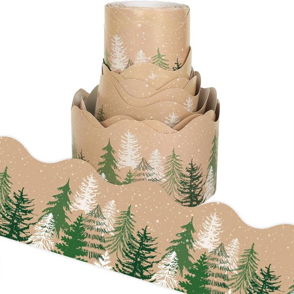 Vibranted Watercolor Forest Bulletin Board Borders Christmas Theme Sticker for Home School Use