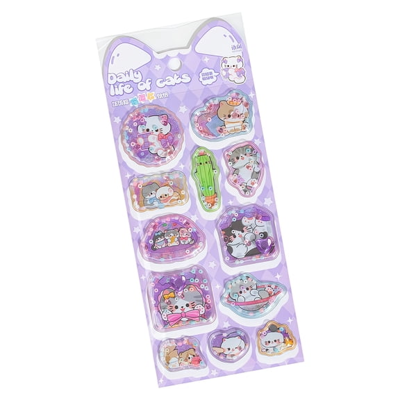 Vibranting 3D Shaking Glitters Sand Fun Sticker for Artistic Journaling Activity and Anxious Relief Therapys