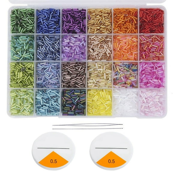 Vibranting Glass Seed Beads 7mm Crafting Tubes for Jewelry in 24 Shades