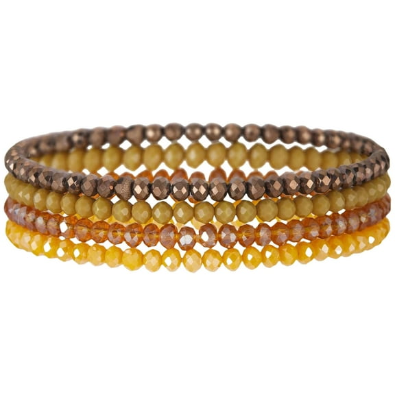 Vibranting Layered Bead Bracelet Elastic Fashion Jewelry for Trendy Women