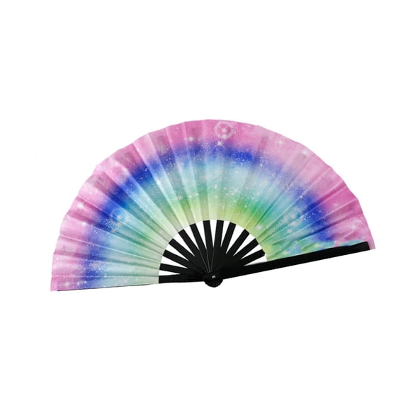 Vibrantly Foldable Bamboos Fan for Festivals and Dance Parties Accessories