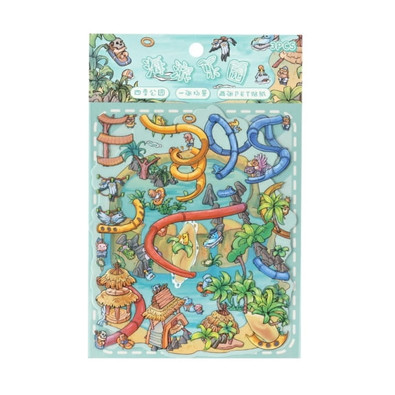 Vibrantly Park Scenic Sticker Fall Winter Themes Stick Durably Reusably Wall Decoration
