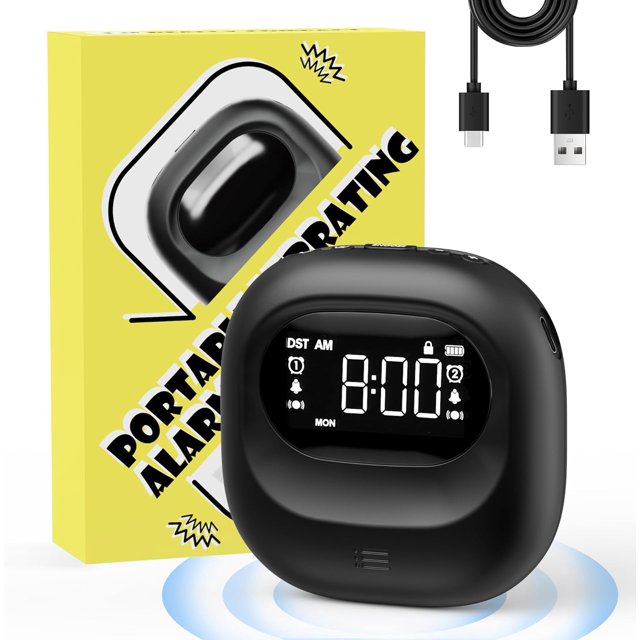 Vibrating Alarm Clock For Heavy Sleepers, Cordless Battery Operated Bed