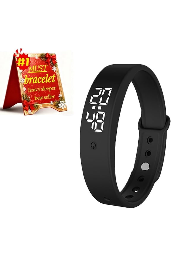 Vibrating Alarm Clock Watch for Heavy Sleepers, Silent Wake Up Bracelet & Smart Wristband, Wearable Vibration Wrist Alarm, Non-Audible Sleep Wristband for Men & Women