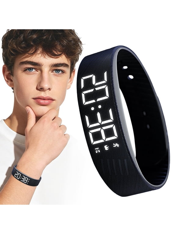 Vibrating Alarm Clock Watch for Heavy Sleepers, Silent Wake up Bracelet & Smart Wristband, Wearable Vibration Wrist Alarm, Non-Audible Sleep Wristband