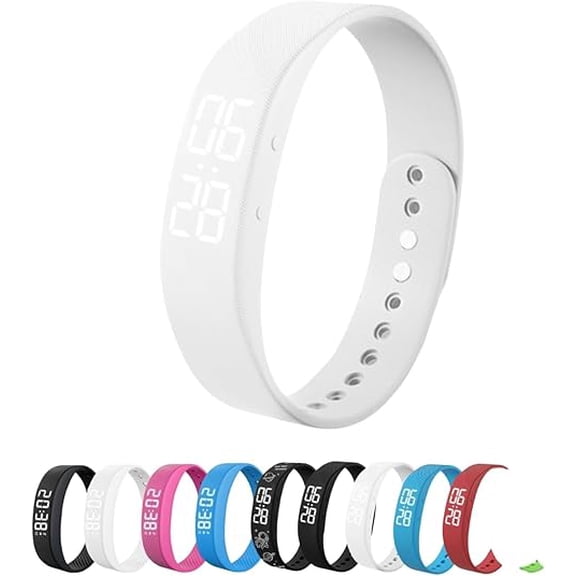 Vibrating Alarm Clock Watch, Shock Watch Alarm Clock, 2025 New Silent Vibration Wake up Wristband, Multifuncational Snooze-Free Smart Watchs for Women and Men, Deep Sleepers