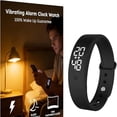 thumbnail image 1 of Vibrating Alarm ，Wristband Clock Watch for Heavy Sleep ，Silent Wrist ， Alarms fitsleep fit Sleep Deaf Shock Rise Band(Black), 1 of 6