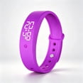 thumbnail image 1 of Vibrating Alarm ，Wristband Clock Watch for Heavy Sleep ，Silent Wrist ， Alarms fitsleep fit Sleep Deaf Shock Rise Band(Purple), 1 of 6