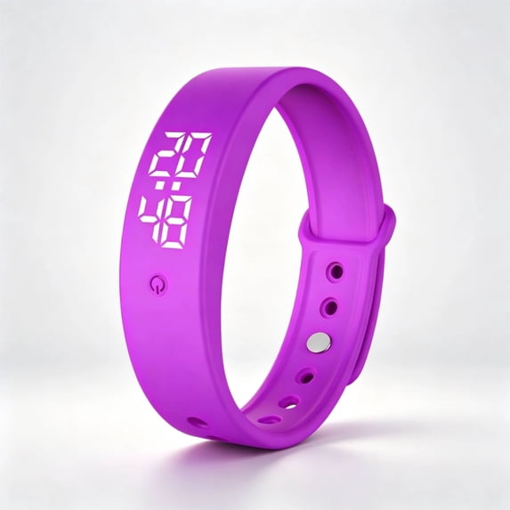 Vibrating Alarm ,Wristband Clock Watch for Heavy Sleep ,Silent Wrist , Alarms fitsleep fit Sleep Deaf Shock Rise Band(Purple)