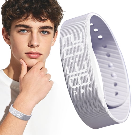 Vibrating Alarm Wristband for Heavy Sleepers, Friendly Wake Up Sleep Watch, Wrist Alarm, 20-Day Battery Life Alarm Bracelet,Silent Alarm Wristband, Portable Comfortable Sensory Alarm Clock,Gray