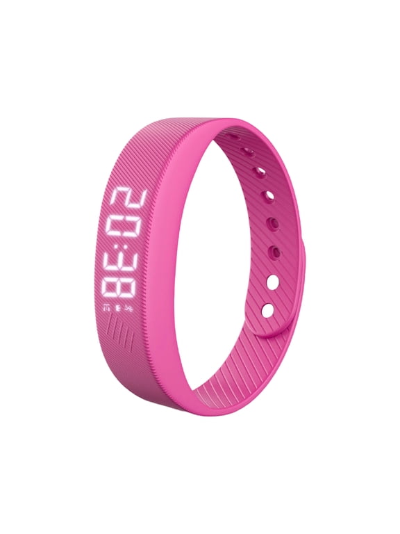 Vibrating Alarm Wristband for Heavy Sleepers, Silent Vibration Wake-Up Bracelet, Adjustable Digital Wearable Alarm Watch for Travel Shared Room, Pink, 8.27 in