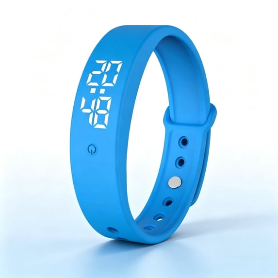 Vibrating Alarm Wristband, Silent Wakes Up Watch for Heavy Sleepers, Rechargeable Waterproof Alarm Bracelet with Vibration Reminder for Men & Women(Blue)