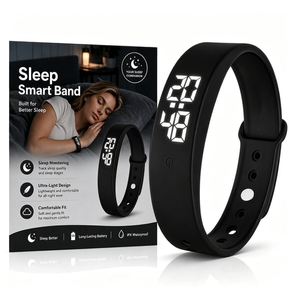 RMGVG Vibrating Alarm Wristband for Heavy Sleepers, Silent Wrist Alarm Watch, Wearable Vibration Wake up Bracelet, Black