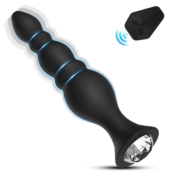 Vibrating Anal Beads Butt Plug Adult Sex Toys for Men Women Couples, Rechargeable Anal Plug with 10 Vibration Modes, Remote Control Vibrator Anal Dildo Male Prostate Massager