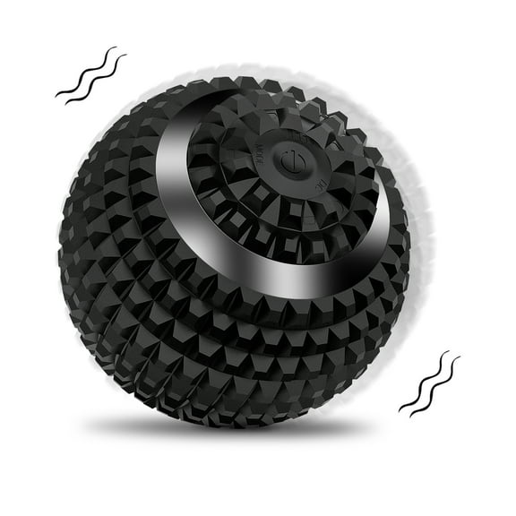 Vibrating Ball Massager, 4-Speed High-Intensity Fitness Lacrosse Ball, Mobility Ball for Workout Recovery, Deep Tissue Massager for Pain Relief and Trigger Point Treatment (Black)