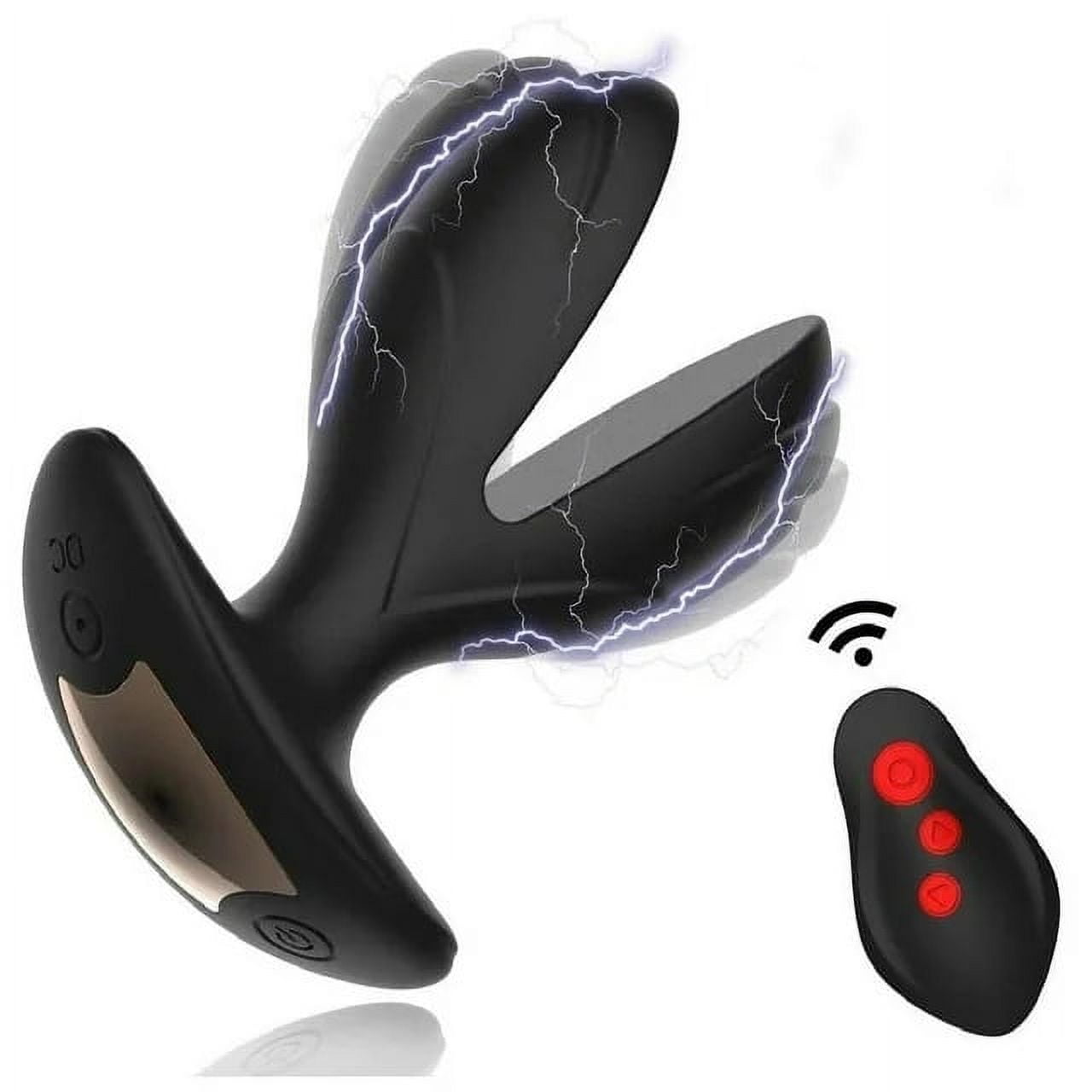 Vibrating Butt Plug Prostate Massager with 8 Electric Shocks and Vibrating Male Sex Toys, Anal Dildo Toys Prostate Vibrator, Remote Control Prostate Toys for Men and Women with Big Butt Plug OF8