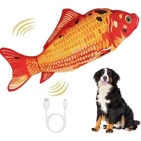 Vibrating Fish for Dogs, Flopping Fish Cat Dog Toy, Floppy Moving Dog Interactive Realistic FloppingFish Rocking Toys for Small Dogs Aggressive Chewers (C)