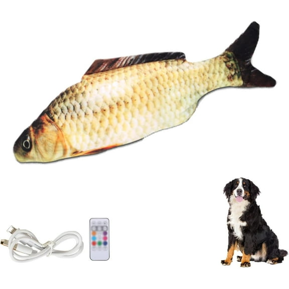 Vibrating Fish for Dogs, Floppy Fish Dog Toy, Moving Dog Toy, Realistic Flopping Fish Rocking Dog Toy, Interactive Dog Toys for Small Large Dogs, Dog Toys for Aggressive Chewers(B,Remote control)