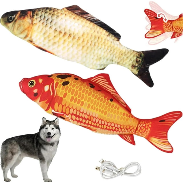 Vibrating Fish for Dogs, Vibrating Fish Dog Toy, Realistic Flopping Rocking Dog Toy, Interactive Dog Toys for Small Dogs, Dog Toys for Aggressive Chewers (B)