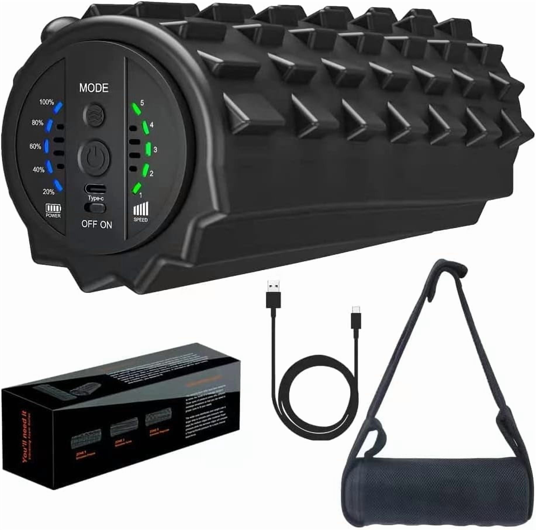 Vibrating Foam Roller 5 Vibration Intensities, Next Generation Electric Foam  Roller for Muscle Release, Fitness Deep Massage Foam Roller with Bag -  Black - Walmart.com