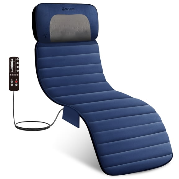 Vibrating Full Body Back Massager with Detachable Shiatsu Neck Massage Pillow, Massager Mat with APP for Men Women