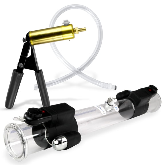 Vibrating LeLuv Penis Vacuum Pump Ultima Black Natural Male Enhancement Double-Ended Buddy 20 inch x 2.0 inch Cylinder