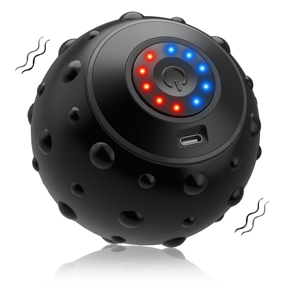 Vibrating Massage Ball 5-Speed，Next Generation Vibrating Ball Physical Therapy for Muscle Massage and Myofascial Trigger Point Release ，Relieves Muscle Pain & Tightness, Improves Mobility & Circula