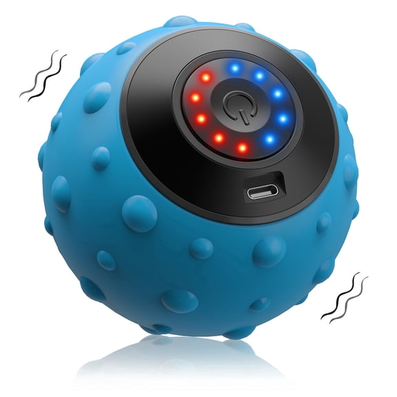 Vibrating Massage Ball 5-Speed，Next Generation Vibrating Ball Physical Therapy for Muscle Massage and Myofascial Trigger Point Release ，Relieves Muscle Pain & Tightness, Improves Mobility & Circula