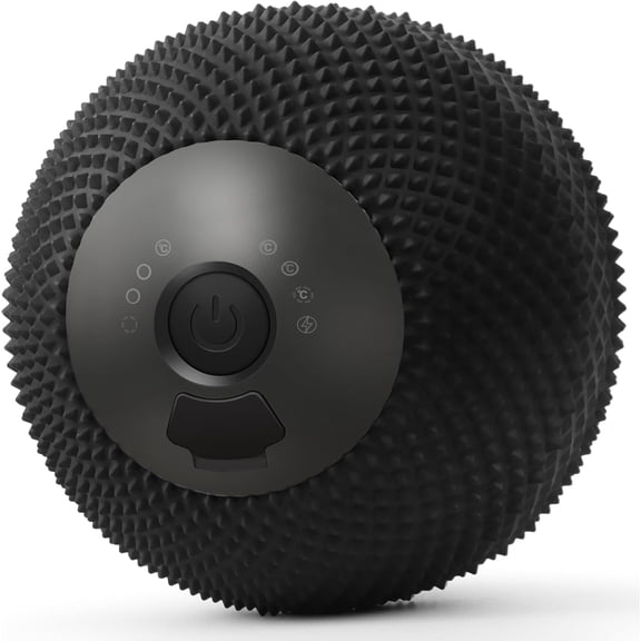 Vibrating Massage Ball with Heat, 7 Modes Silicone Spiked Lacrosse Massage Ball for Deep Tissue Massage, Myofascial Release & Sports Recovery – Full Body Use at Home, Gym or Office